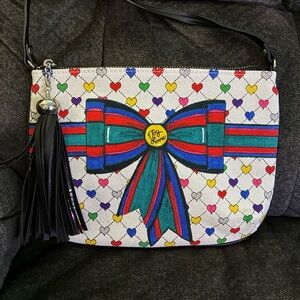 Brighton Multicolor Heart and Bow Crossbody Bag